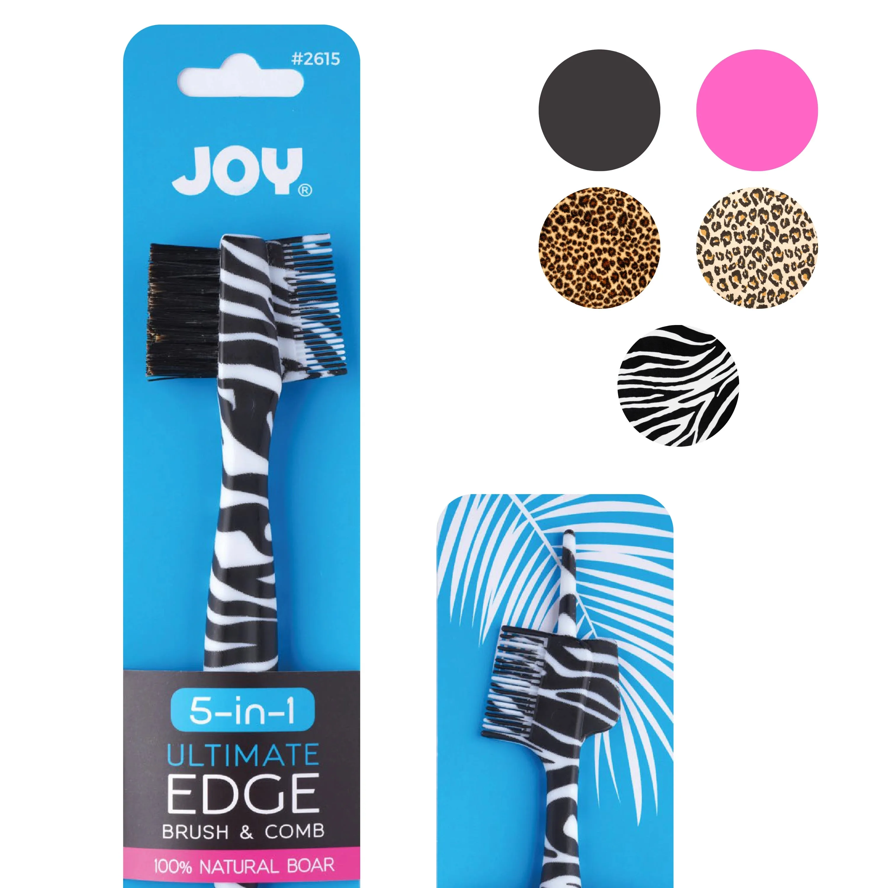 Joy 5 in 1 Edge Brush Boar Bristle Asst.