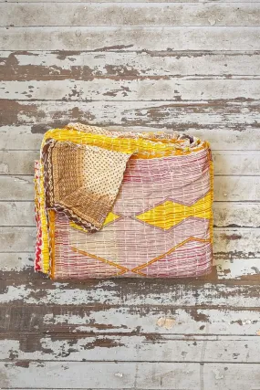 Kantha Sari Throw Blanket #1476