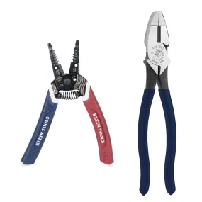 Klein Tools 94155 American Legacy Lineman Pliers and Klein-Kurve Wire Stripper / Cutter