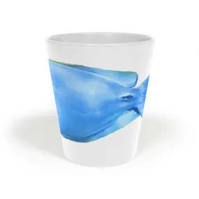 Light Blue and Yellow Fish Latte Mug, 12oz