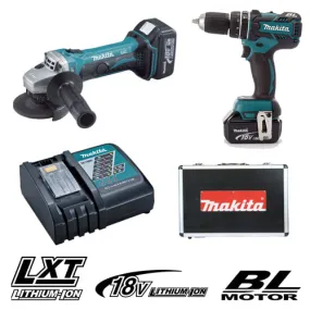 MAKITA 18V CORDLESS COMBO KIT DLX 2160 TX, Includes Cordless Driver Drill, Cordless Angle Grinder and