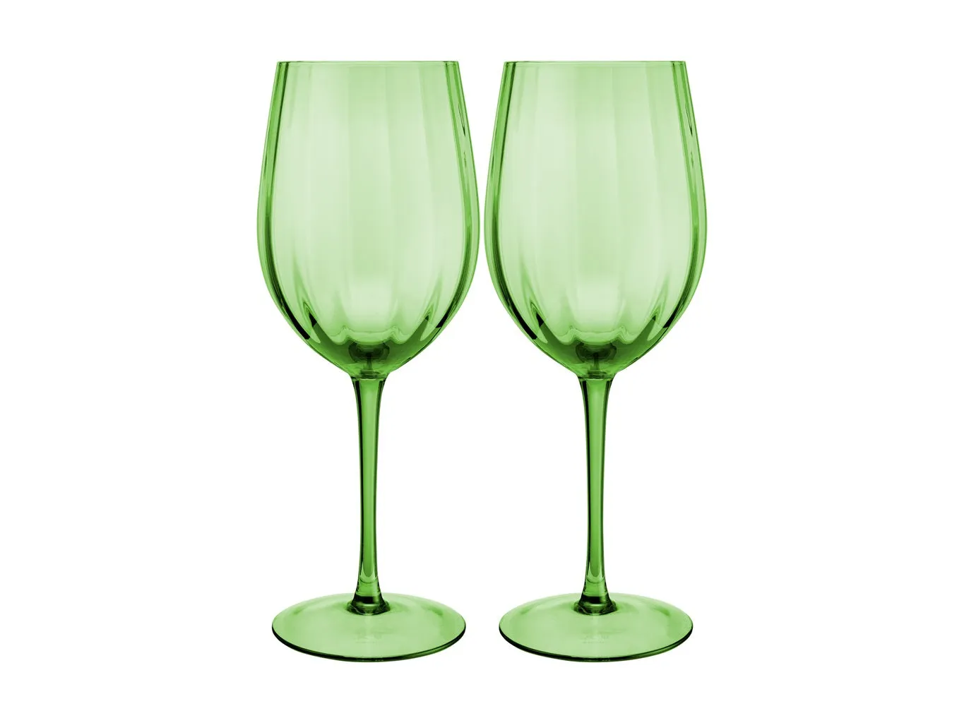 Maxwell & Williams Wicked Pink Goes Good With Green Ribbed Wine Glass Elphaba Set of 2 Gift