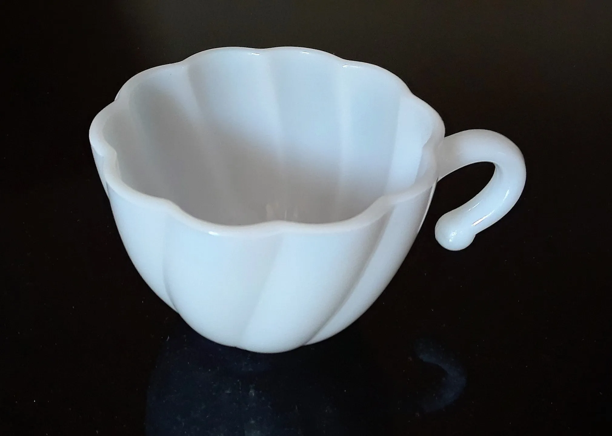 Milk Glass Punch Bowl & Cups