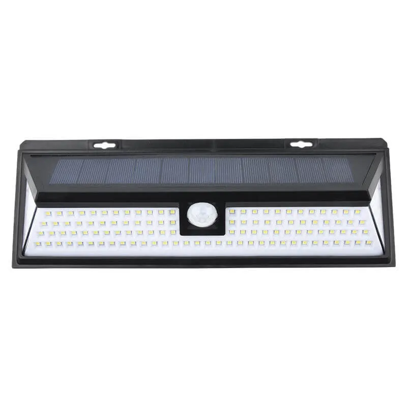 Modern Black Rectangular Human Sensor Solar Waterproof Outdoor Garden LED Wall Light