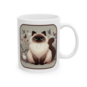 Mug with Lambert the Siamese Cat and Terrier Sidekick Design