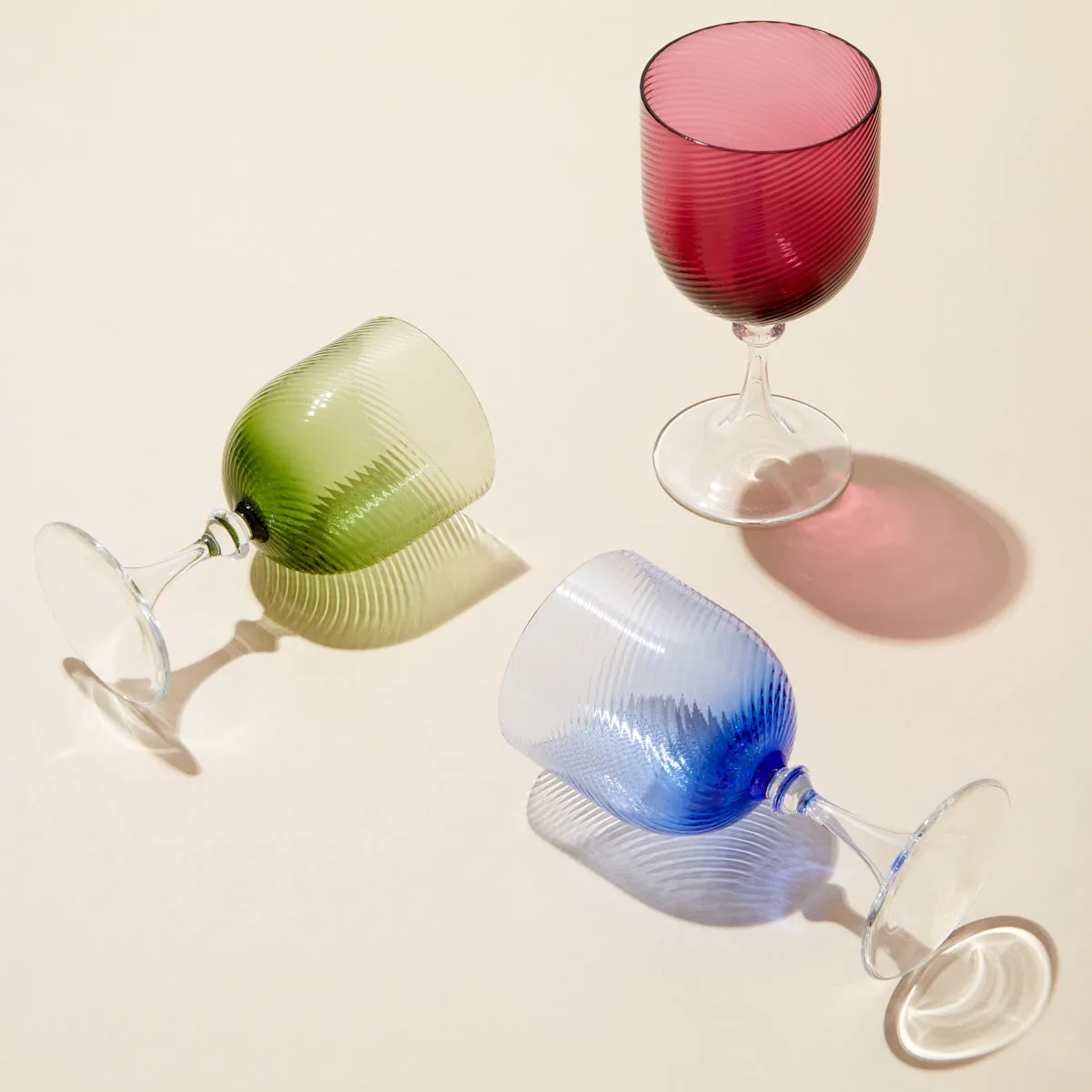 Murano Red Wine Glass Blue