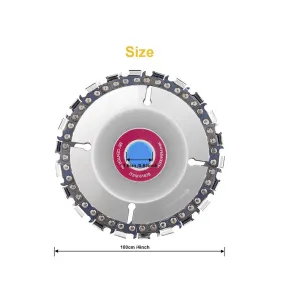 No Chainsaw? NO PROBLEM!
Wood Carving Saw Disc 
4'' Angle Grinder Chainwheel 
5/8' Arbor, 22 Teeth (100mm)
