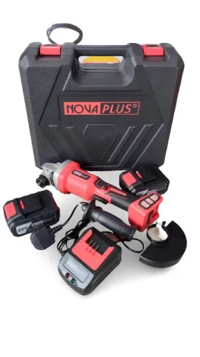 Nova Plus (NovaPlus) Brushless Angle Grinder 4" 20V Come With 2pcs 3.0ah Battery & 1pc Charger | Model: NP6904