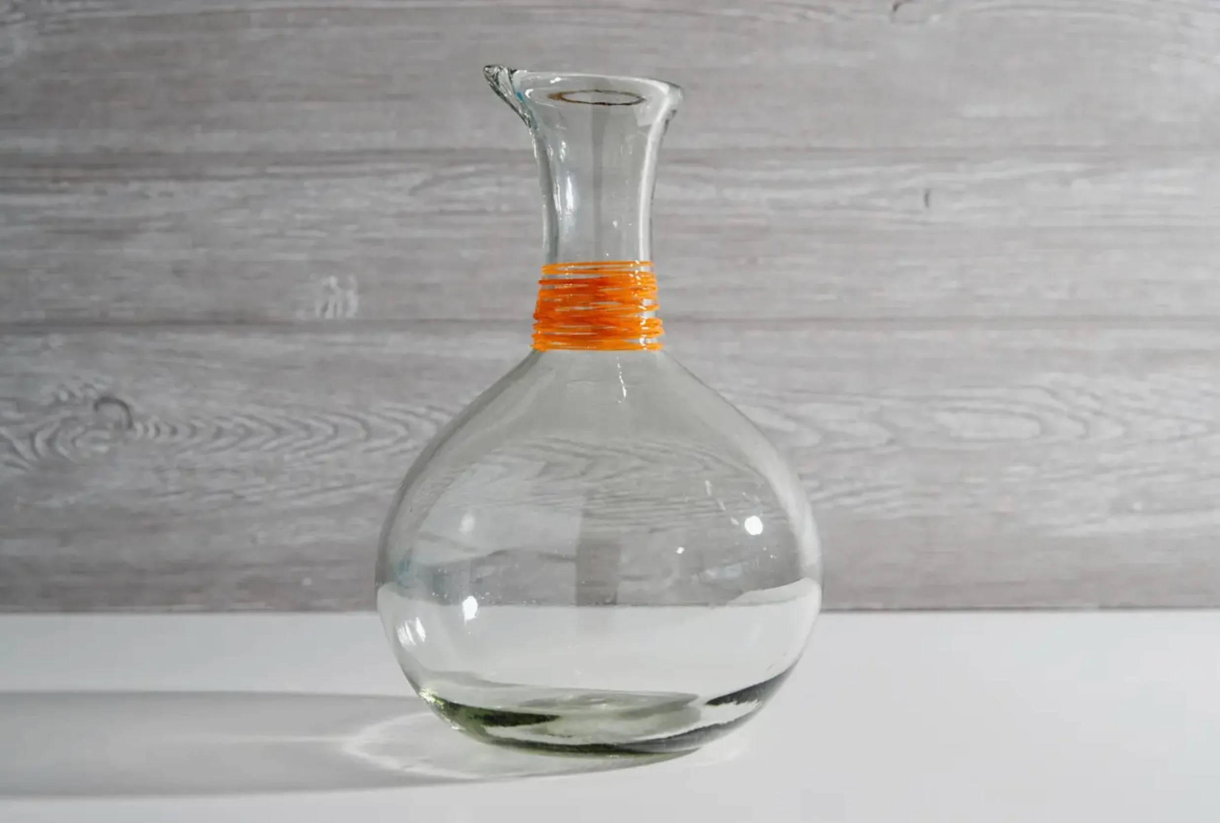 Orange Swirl Hand Blown Carafe