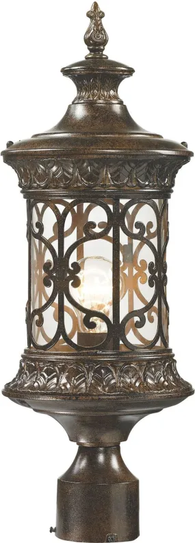 Orlean 1 Light Outdoor Post Lamp In Hazelnut Bronze