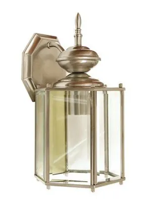 Outdoor Wall Lantern Brushed Nickel 7 X 13-1/4 Inch  Uses (1) 100-Watt Edison Base Lamp