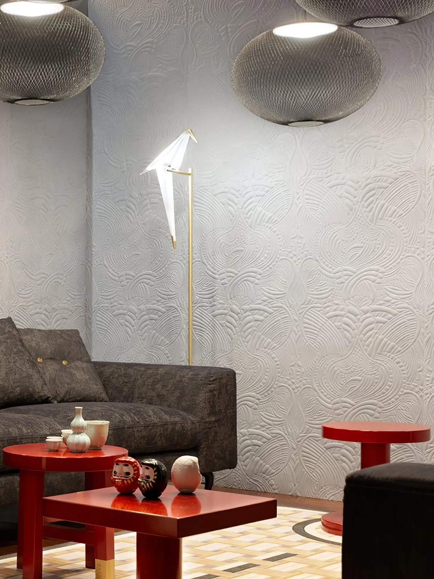 Paper Crane Bird Floor Lamp