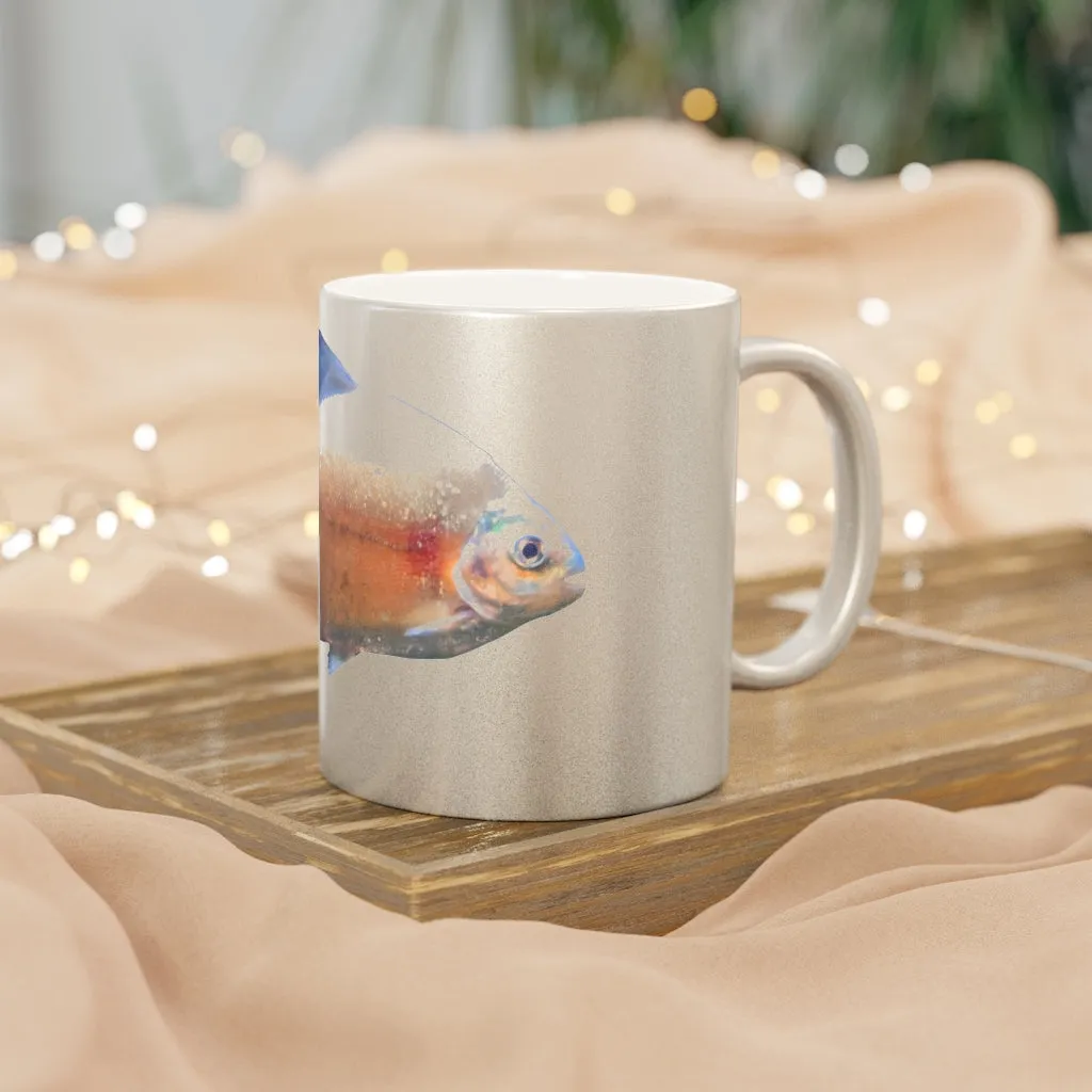 Peach Fish Metallic Mug (Silver / Gold)