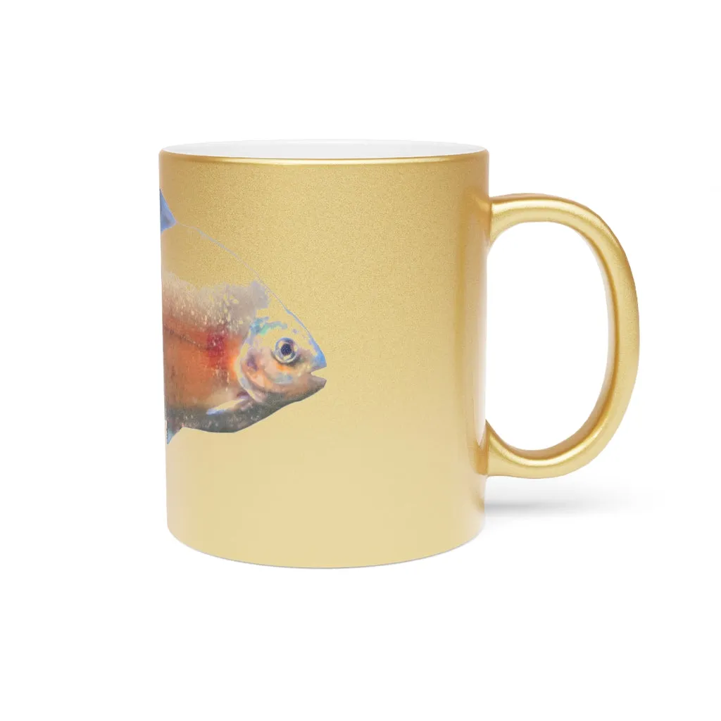 Peach Fish Metallic Mug (Silver / Gold)