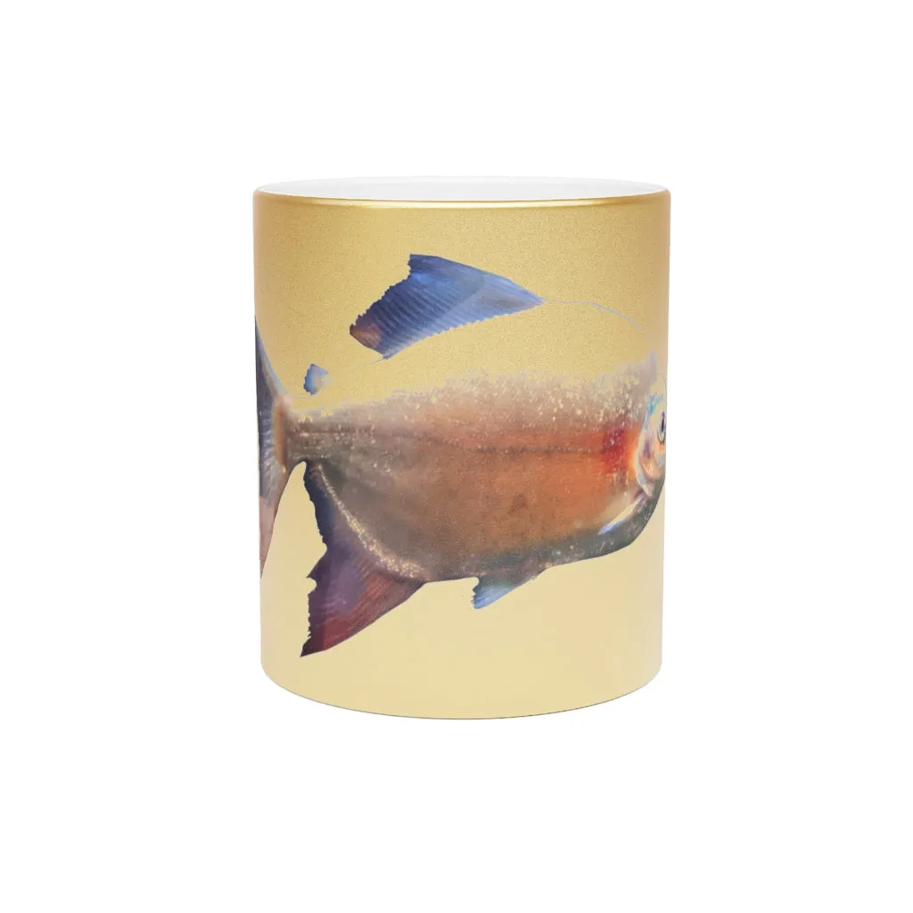 Peach Fish Metallic Mug (Silver / Gold)