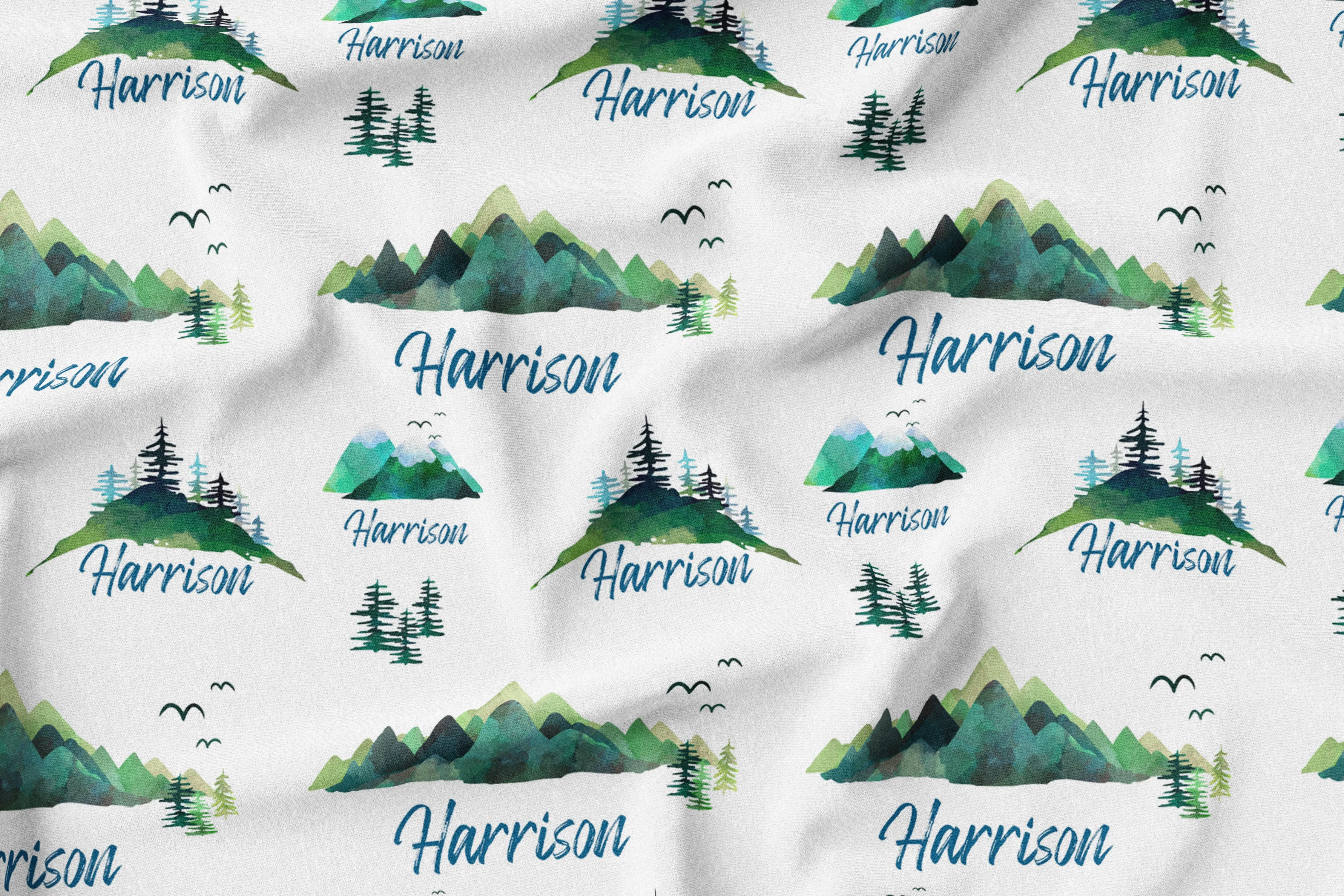 Personalized Name Blanket -  MOUNTAINS