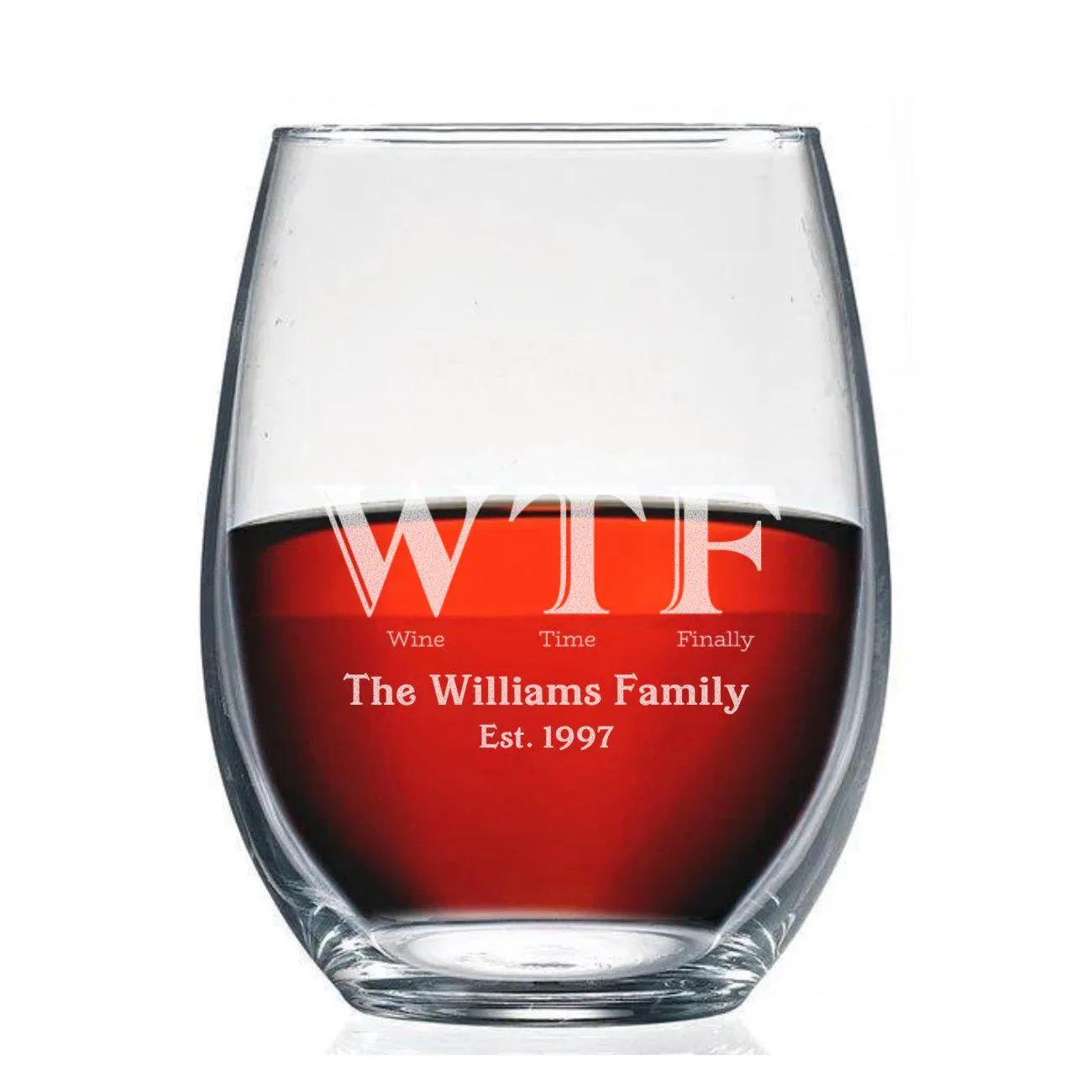 Personalized Wine Time Finally Stemless Wine Glass