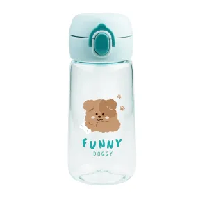 Plastic Cool Water Bottle with One-Touch Flip Top Lid and Handle (510mL)(Dog)