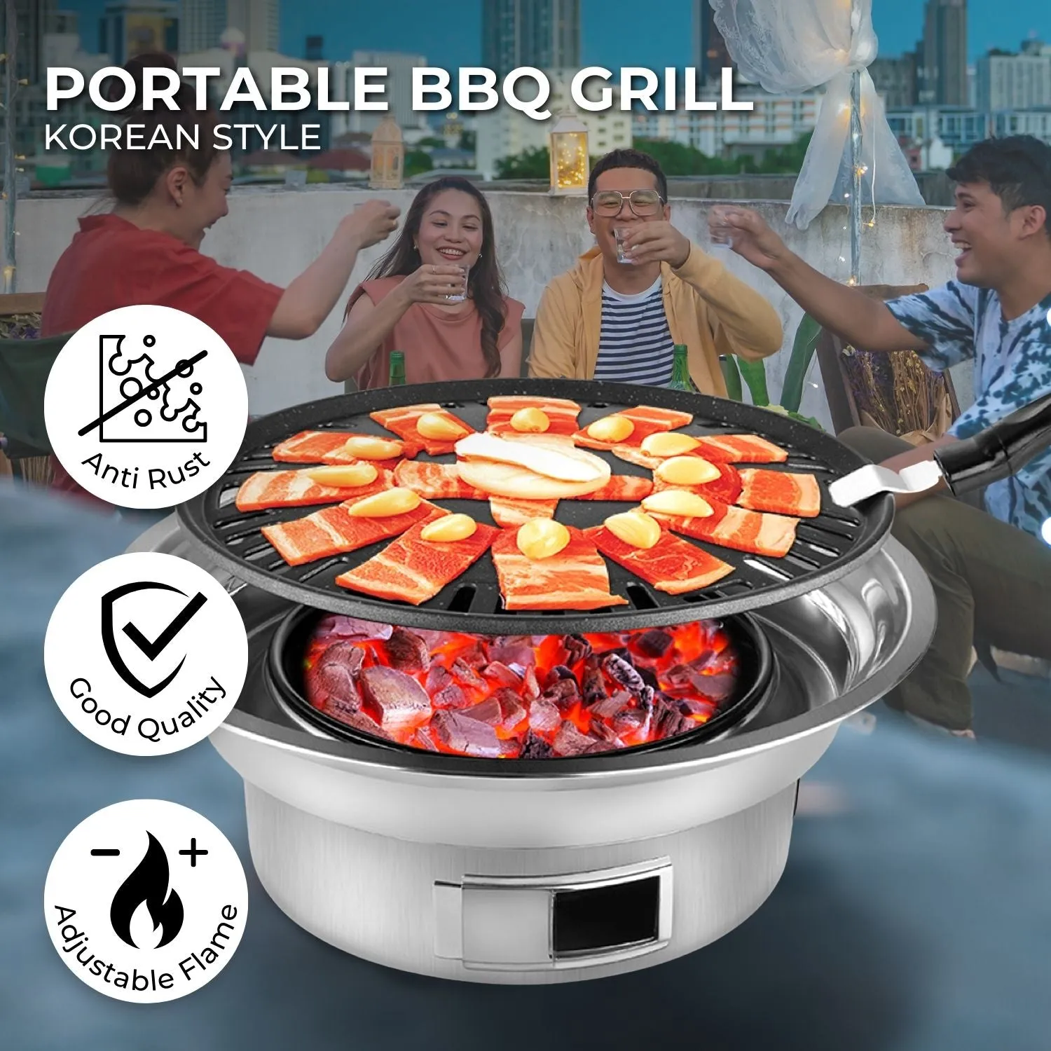 Portable Multifunctional Stainless Steel BBQ Grill Stove - KILIROO