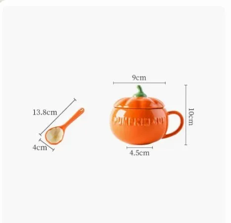 Pumpkin Ceramic Mug With Lid