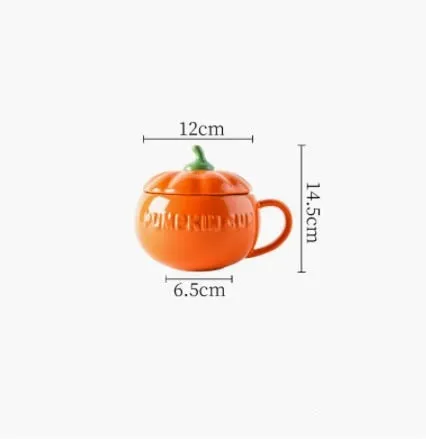 Pumpkin Ceramic Mug With Lid