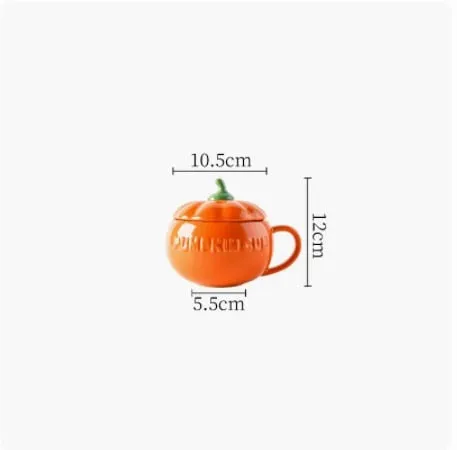 Pumpkin Ceramic Mug With Lid