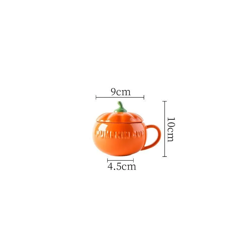 Pumpkin Ceramic Mug With Lid