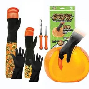 Pumpkin Glove Scraper Cleaning & Carving Kit - Adult & Kid