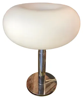 " ATLANTIDE " Space Age Adjustable Table/Floor Lamp with opaline glass, Italy 1960s