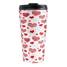 Red Heart Doodles Travel Mug