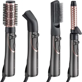 Remington Curl and Straight Confidence Rotating Hot Air Styler - Versatile Curling Iron, Soft Hair Dryer Brush, Paddle Hairbrush -NEW