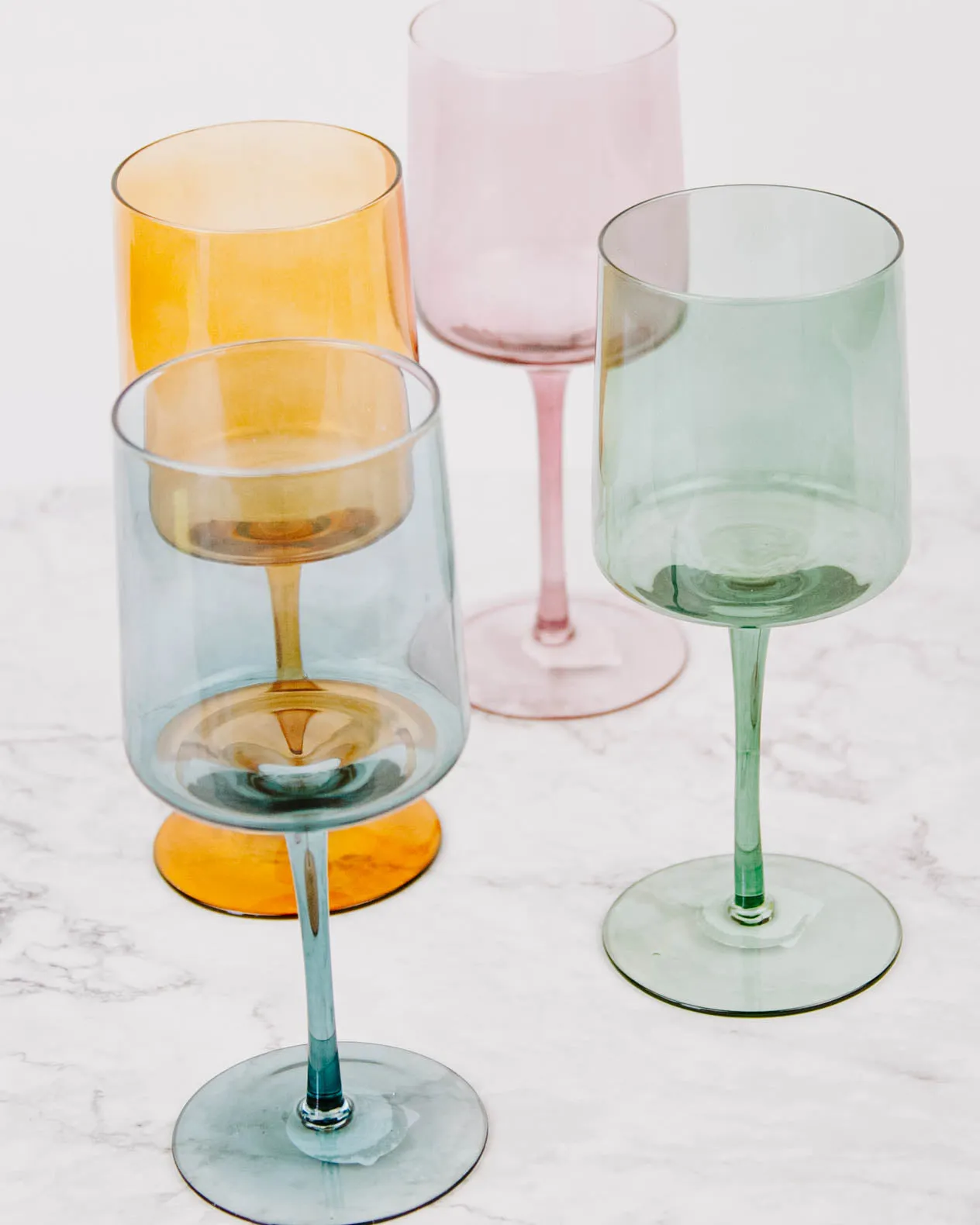 Retro Colored Wine Glass