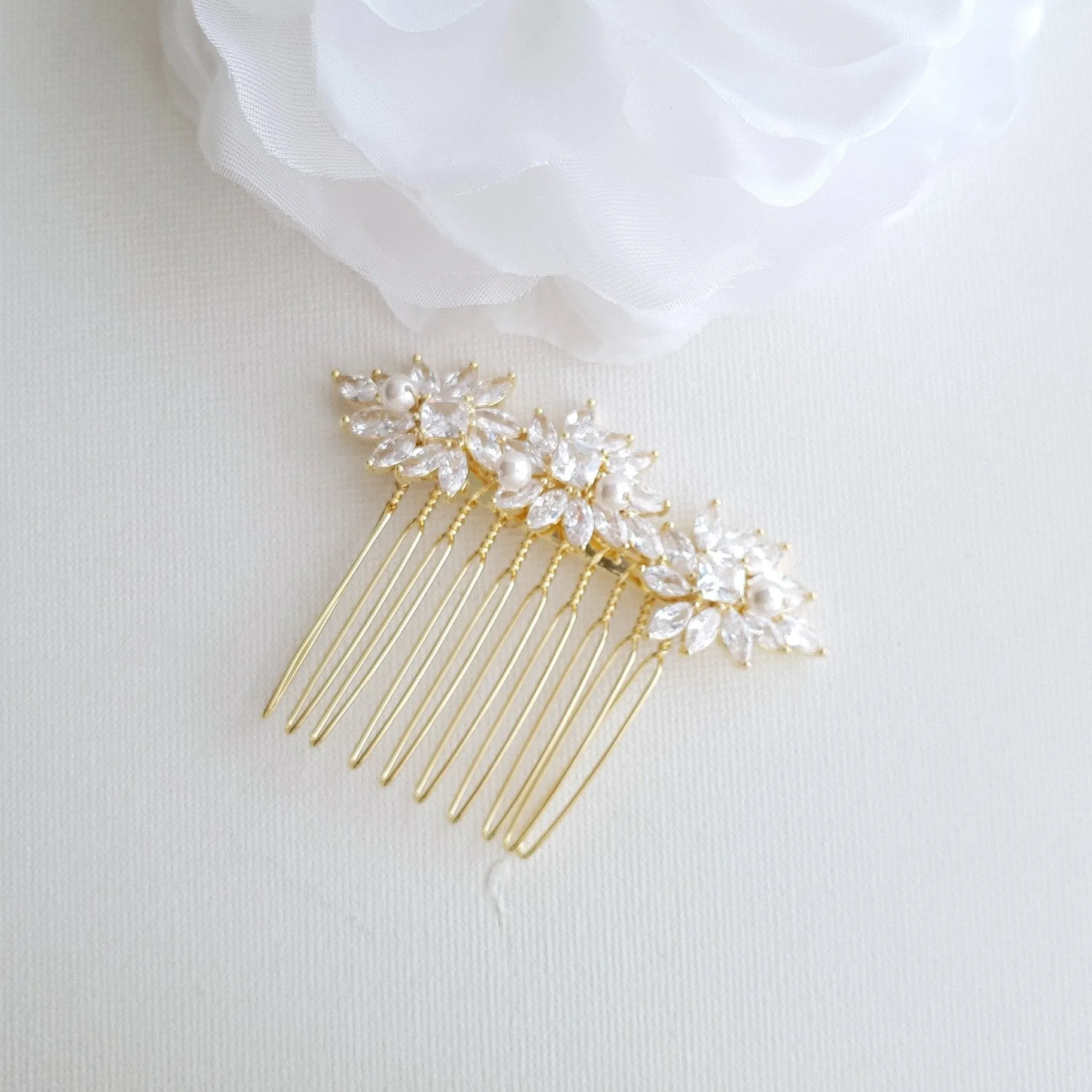 Rose Gold Hair Combs for Brides- Bridget