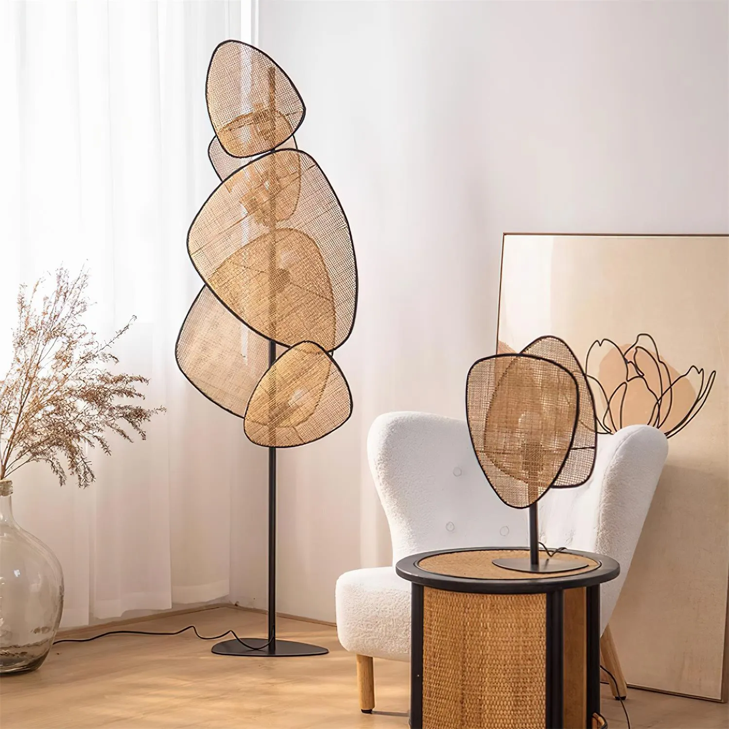 Screen Cannage Floor Lamp