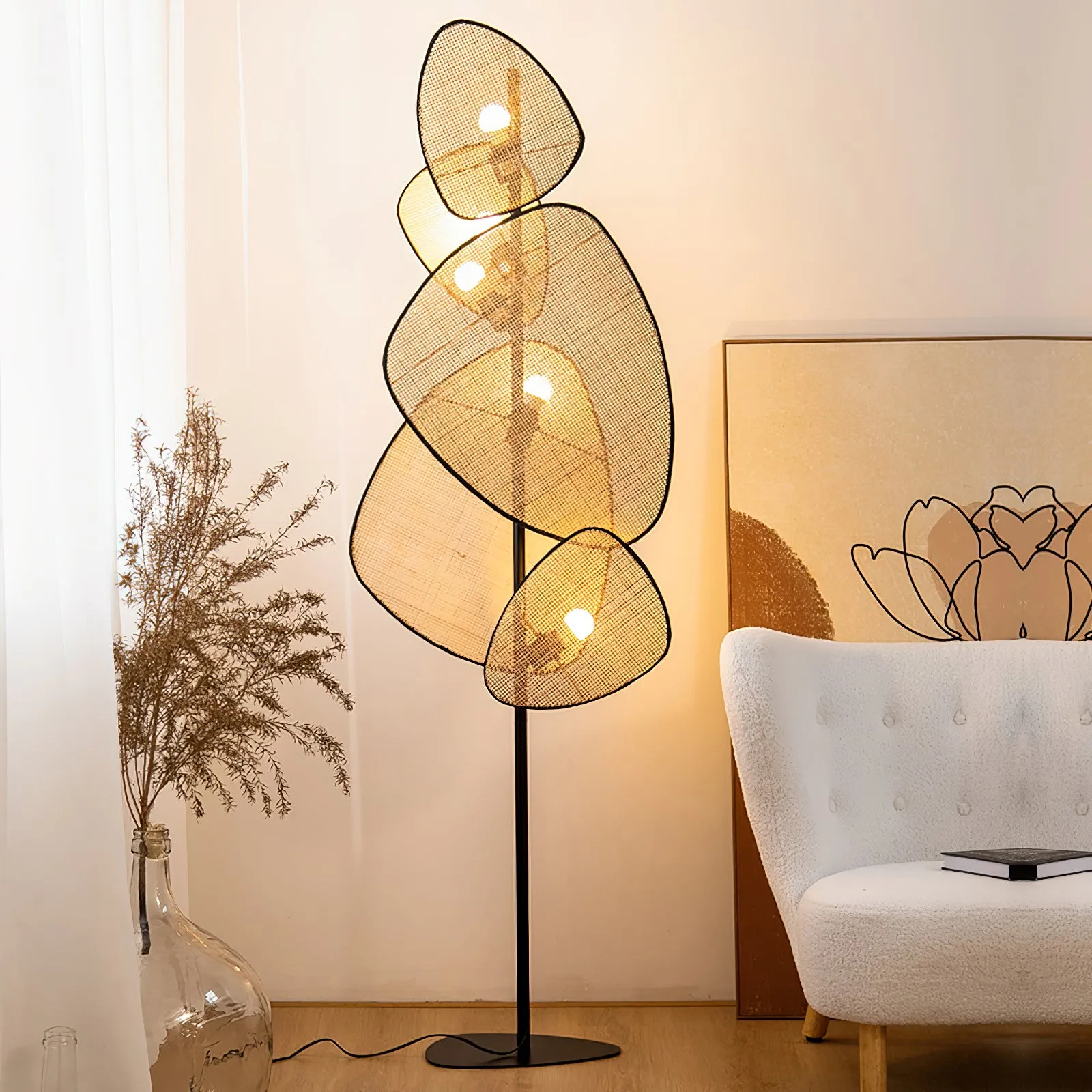 Screen Cannage Floor Lamp