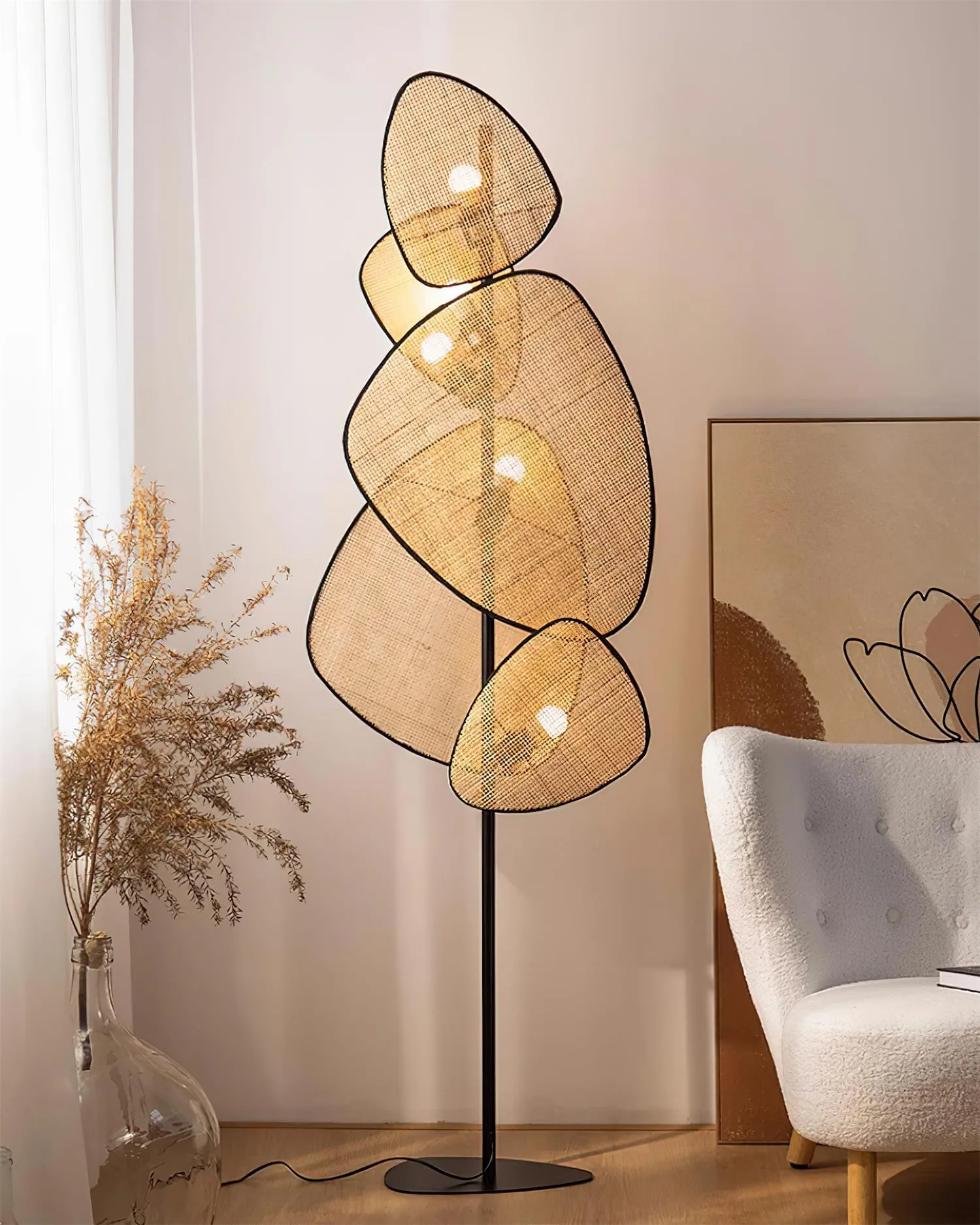 Screen Cannage Floor Lamp