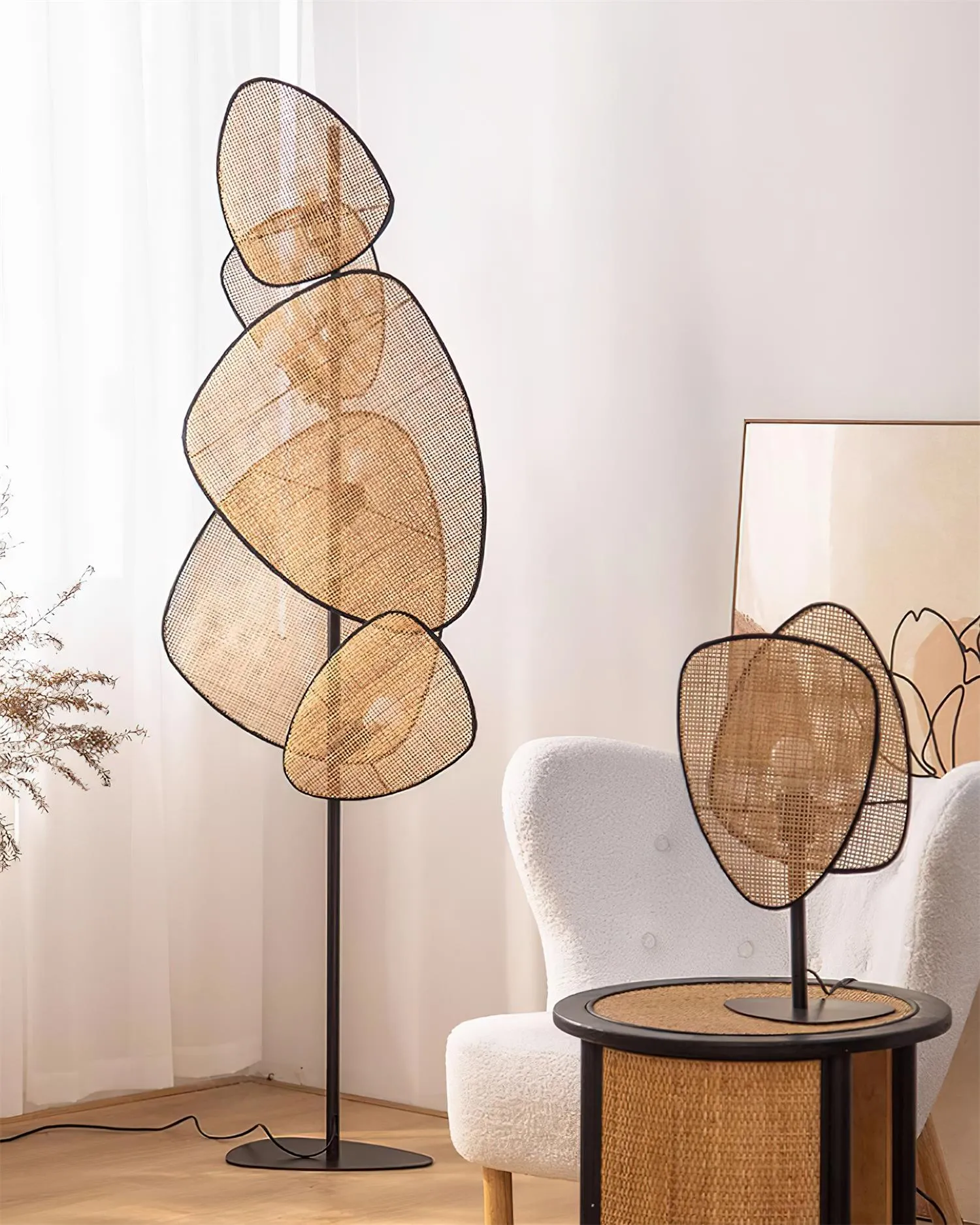 Screen Cannage Floor Lamp