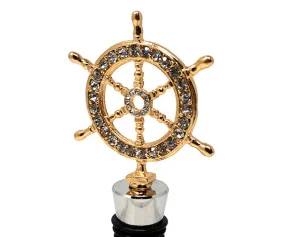 Ships Wheel Bling Bottle Stopper