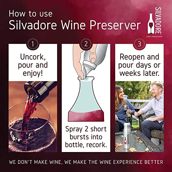 Silvadore Wine Preserver Set of 2 with Bonus Offer