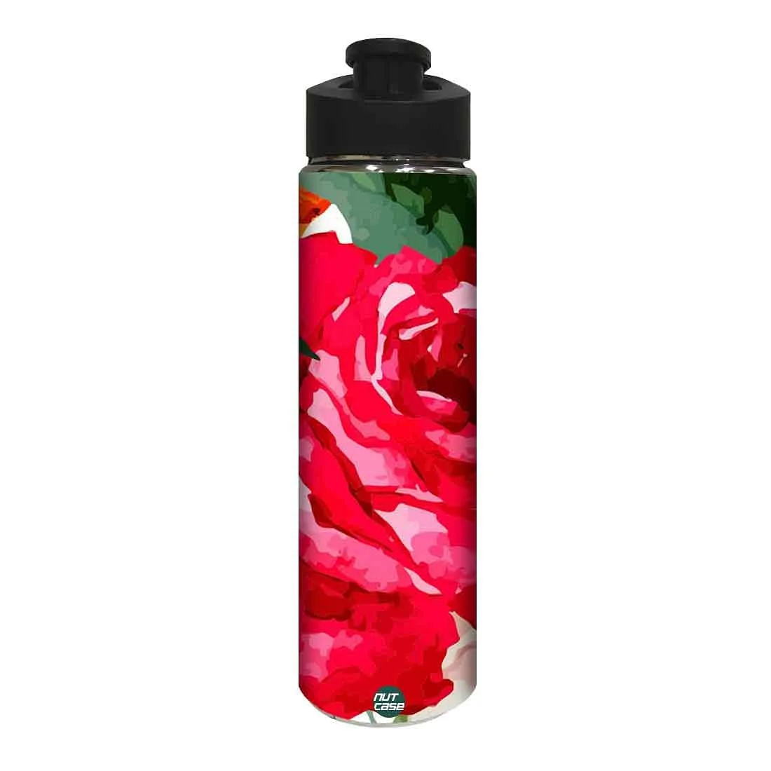 Sipper Stainless Bottle for Girls - Red Flower