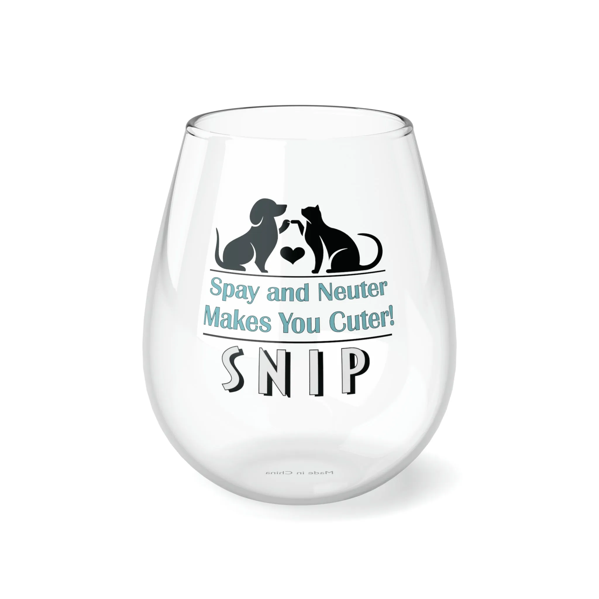 SNIP Bus - Stemless Wine Glass, 11.75oz