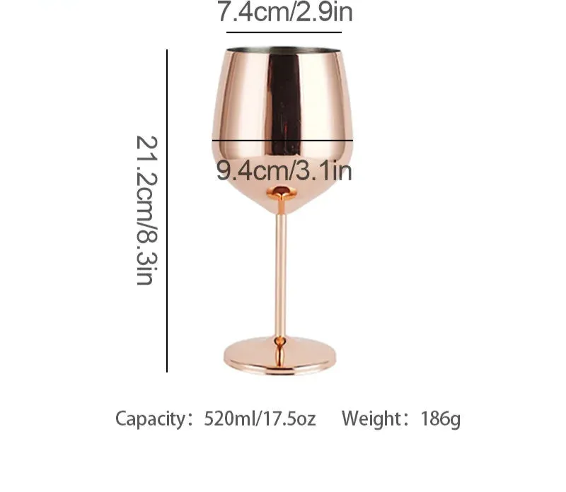 Stainless Steel Tall Wine Glasses