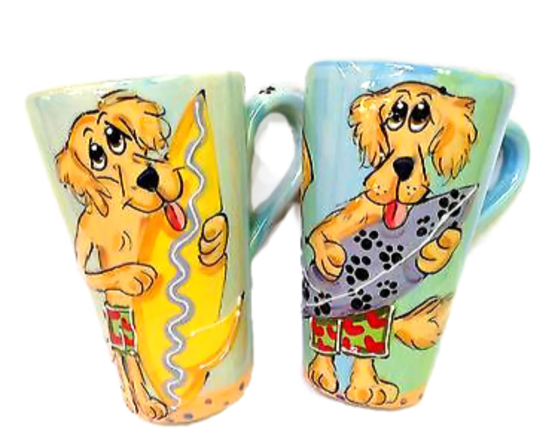 Surf Palz - Golden Retriever Tall Latte Mug Set