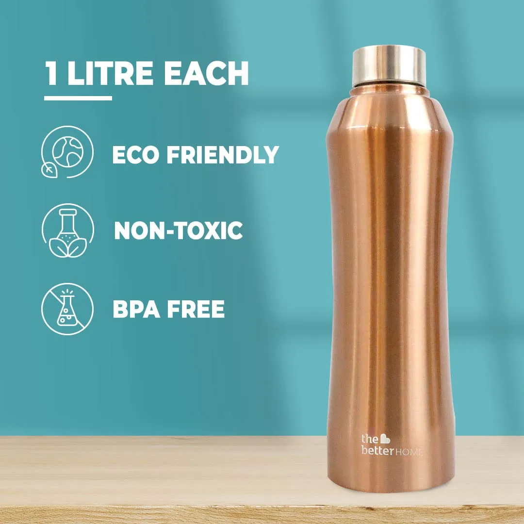 The Better Home Steel Water Bottle (20Pcs-1 Litre) Water Bottle For Kids School | Water Bottle For Home | Leak- Proof BPA Free | Gym Water Bottle | Water Bottle For Office | Aesthetic Water Bottle