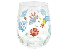 Thin Glass Tumbler Shell Motif