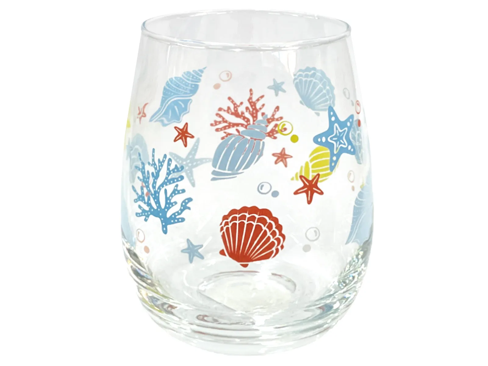 Thin Glass Tumbler Shell Motif