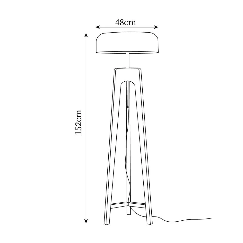 Towa Wood Floor Lamp 18.9″- 59.8″