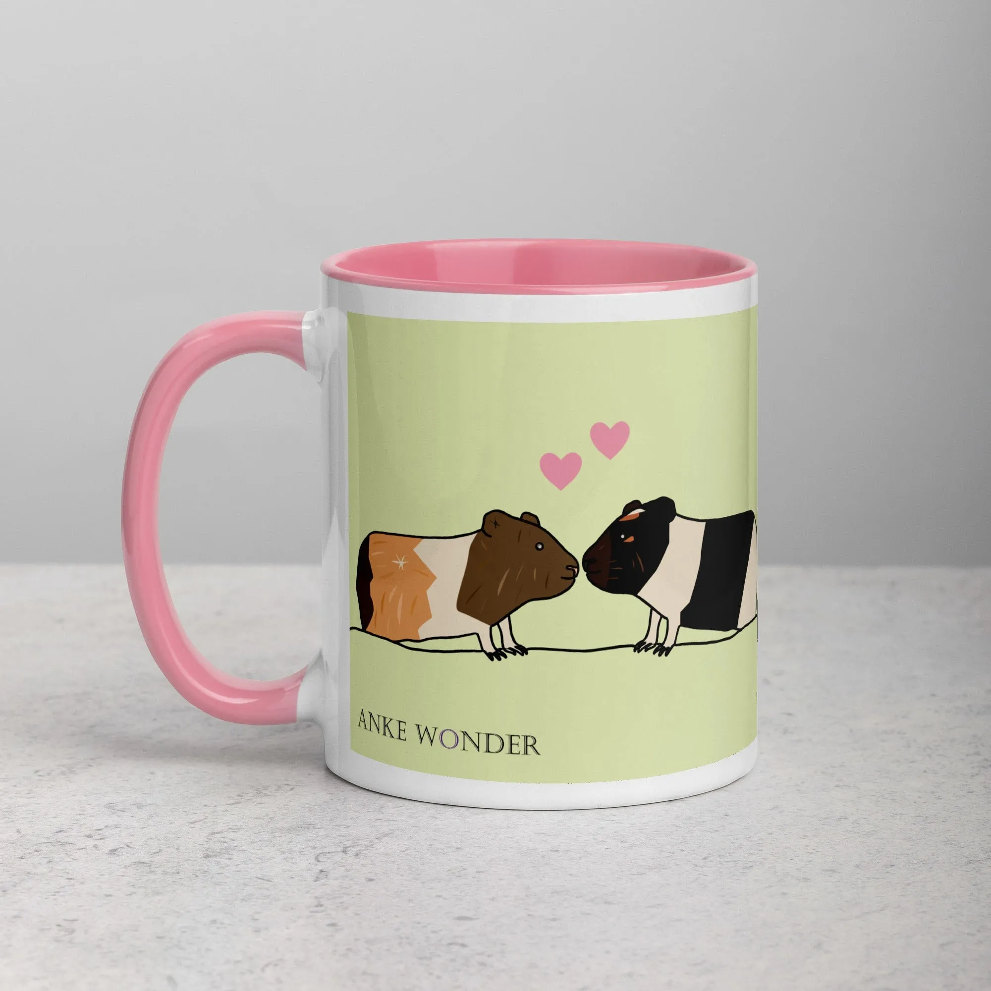 Two Guinea Pigs Green Mug