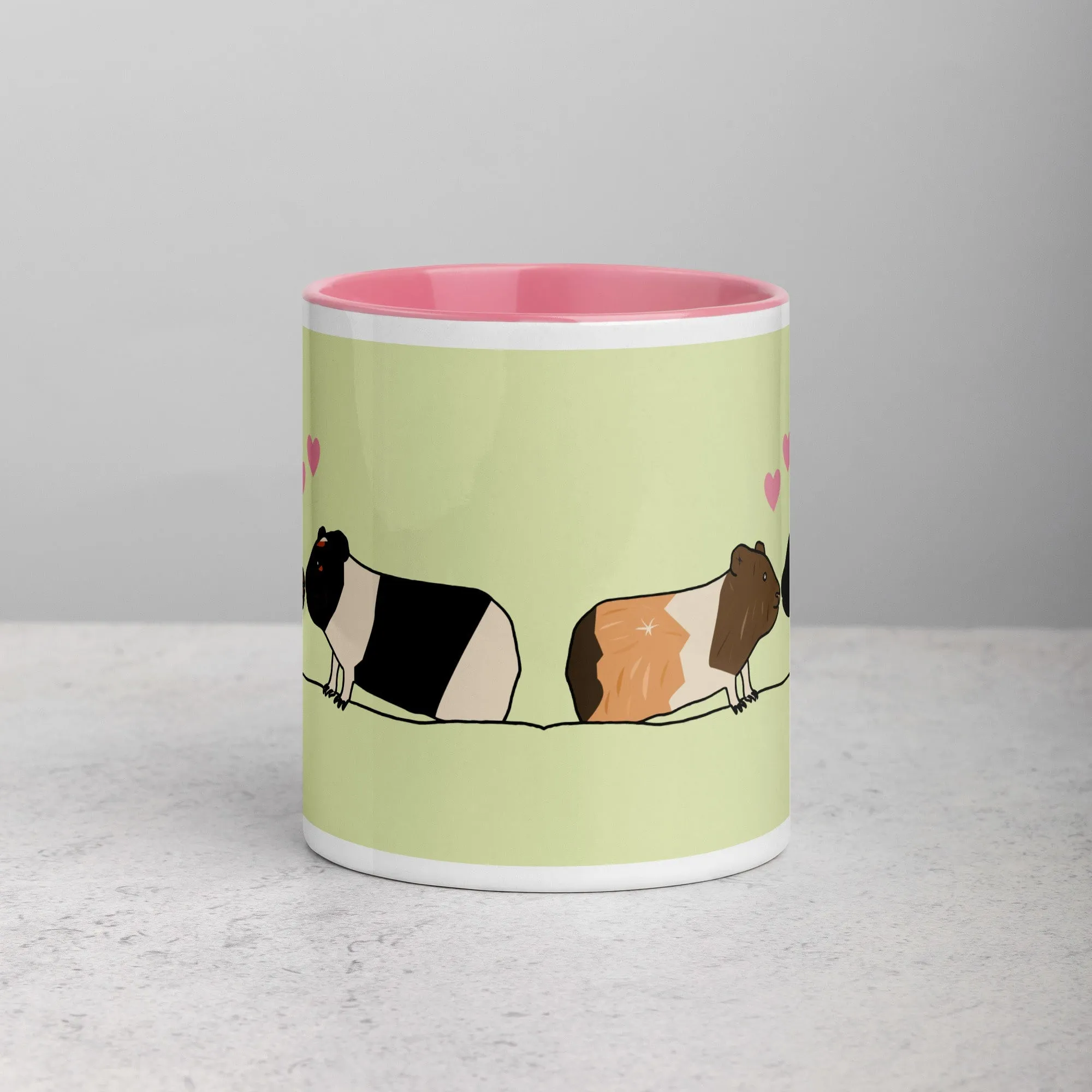 Two Guinea Pigs Green Mug