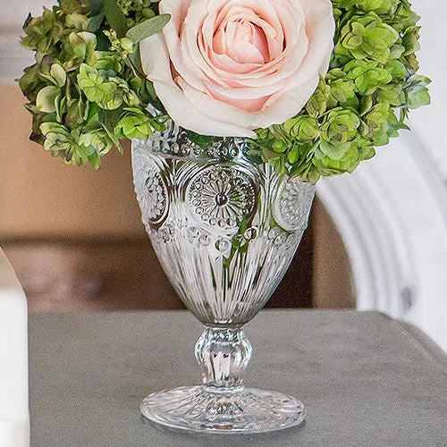 VINTAGE INSPIRED PRESSED GLASS GOBLET IN CLEAR